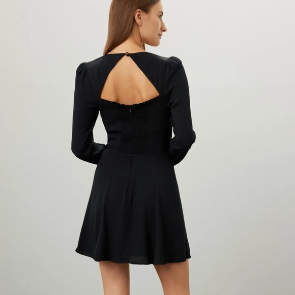 Reformation Indira Black Mini Dress - Picture 5 of 9